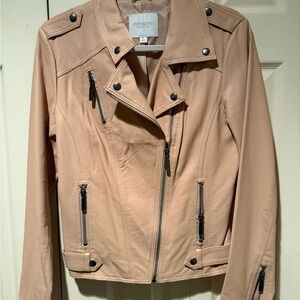 Piperlime Women's Beige Leather Jacket
